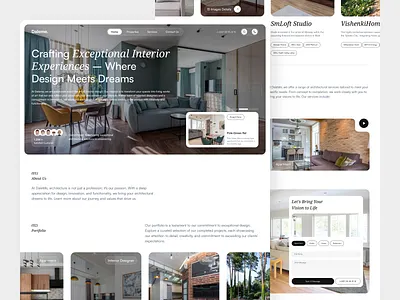 Daleme. - Design Interior Studio about us agency field footer form glassmorphism header interior interior agency landing page our services portfolio product project real estate send message ui design web web design website