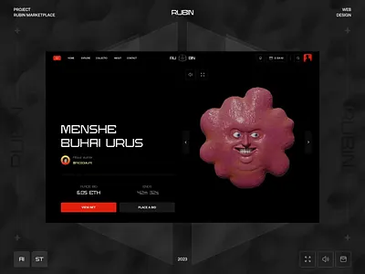 Rubin 3d animation design interface nft ui ux web