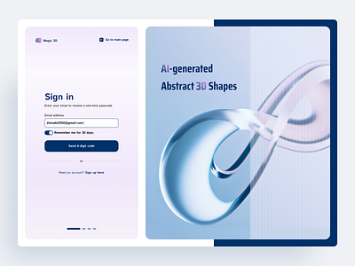 Ai-generated abstract 3D shapes ai app design graphic design ui ux website