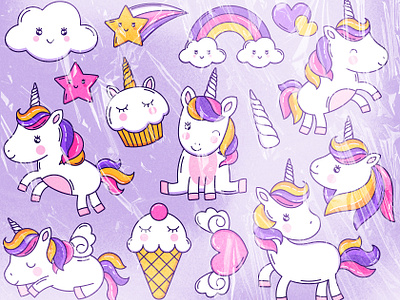 Kawaii Cute Unicorn - Illustration apparel design character design cute cute chibi cute unicorn design hand drawn illustration kawaii lineart shirt design sticker t shirt t shirt design unicorn vector