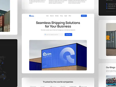 Qirim - Cargo Shipping Landingpage cargo cargo delivery container delivery homepage landing landingpage logistic logistic company parcel shipment shipping suply chain track order transport transportation ui website website design