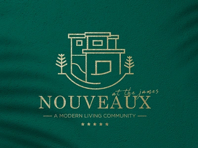 Final logo and Mockups for Nouveaux At the James. brand designer branding graphic designer home home logo hotel brand hotel logo logo designer logo idea logo maker logos mockup mockup design neighbour neighbourhood resort resort life resort logo