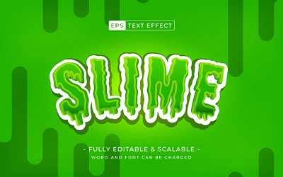 Slime 3D editable text effect template cartoon