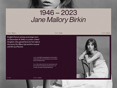 Jane Mallory Birkin 2023 trends animation branding design editorial graphic design grid illustration layout logo motion graphics print typo typography ui ui elements uidesign ux web web design
