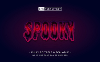 Spooky 3d editable text effect. Halloween template october