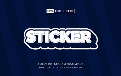 Sticker 3d editable text effect creative