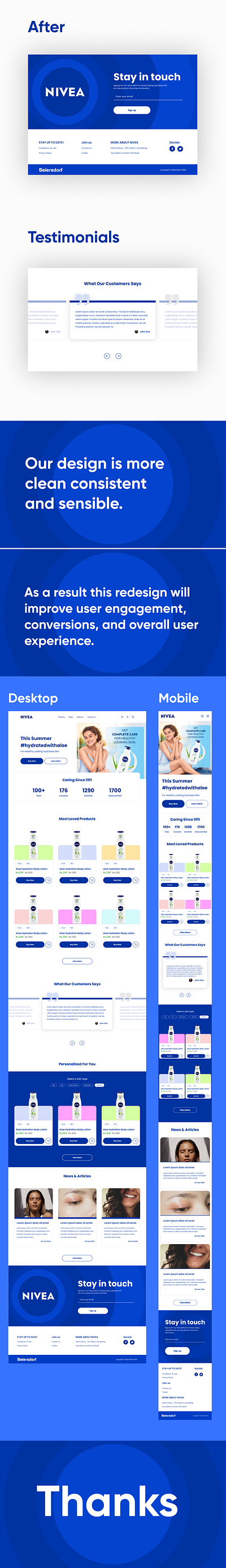 Nivea Website Redesigned branding design landing page mobile redesign ui uiux ux website