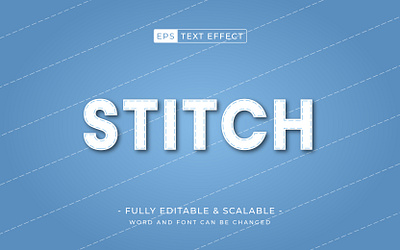 Stitch denim editable text effect - suitable garment element type