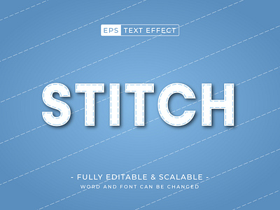 Stitch denim editable text effect - suitable garment element type