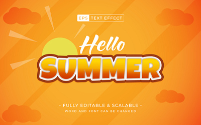 Hello Summer Hype text style theme concept