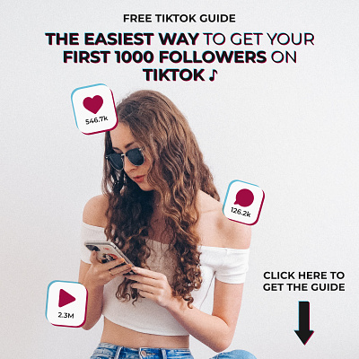 Facebook Ad and Landing Page - TikTok guide advertisement branding graphic design landing page