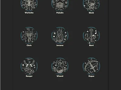 DND Classes Design design graphic design illustration vector