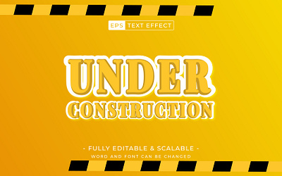 Under Construction 3D editable text style effect - maintenance banner