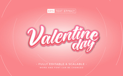 Valentine editable text style effect - pink love card