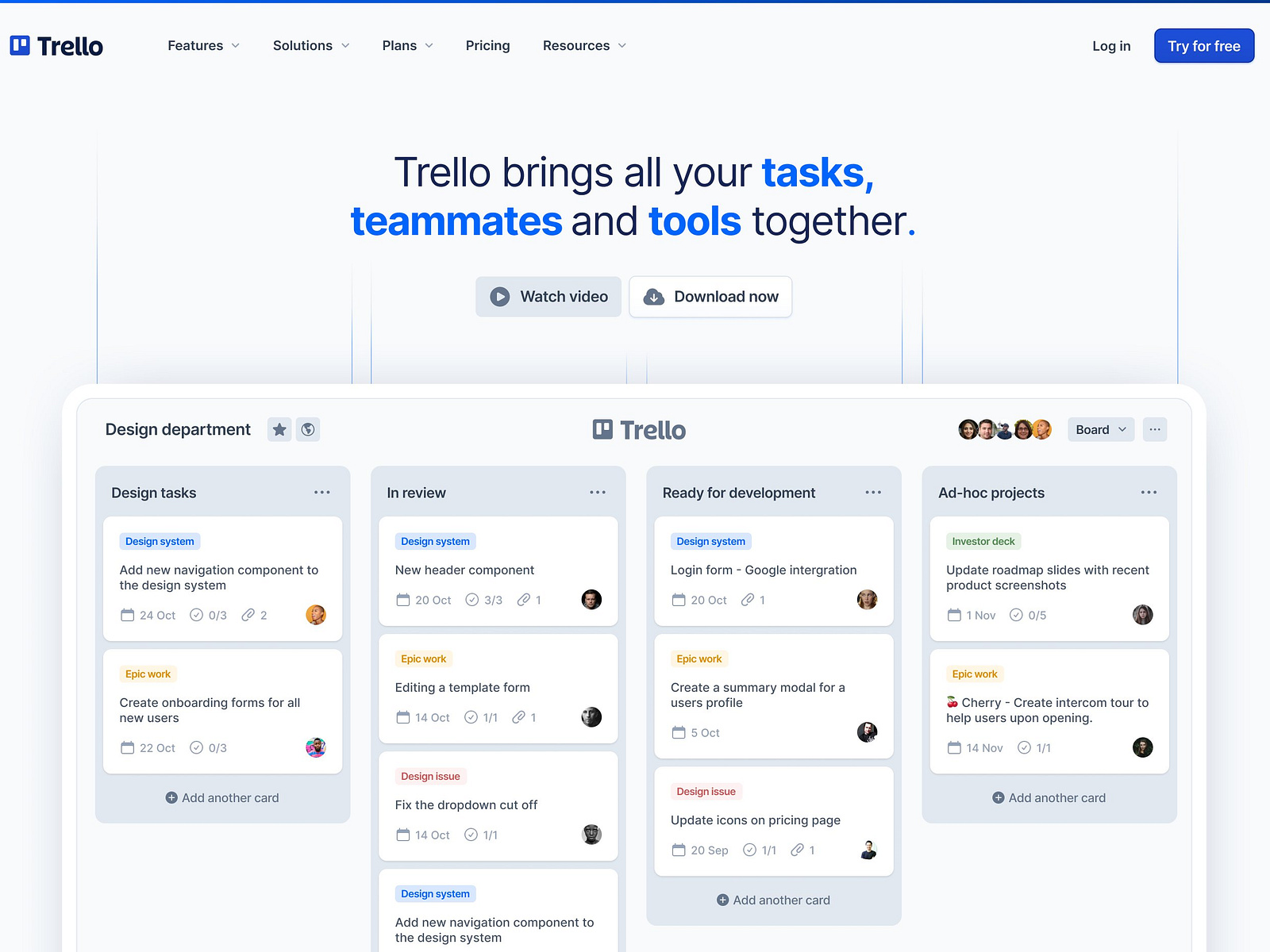 Trello landing page by Andy Jones on Dribbble