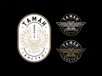 Taman badge badge bar bird branding coffe shop design drinks fly graphic design icon icon set illustration location nature owl place smart vector wings wise