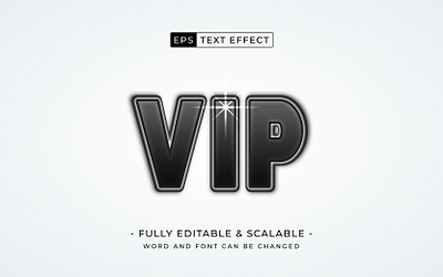 Editable text effect black bold style, vip 3d text. lettering