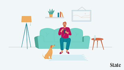 Splash Financial (2022). 2d ad advertising animation app bank chill dog economy gif gifs graphic design illustration investments motion motion graphics sofa splash vector