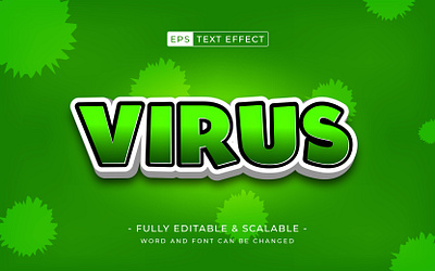 Virus editable text effect template - poison germ theme abstract