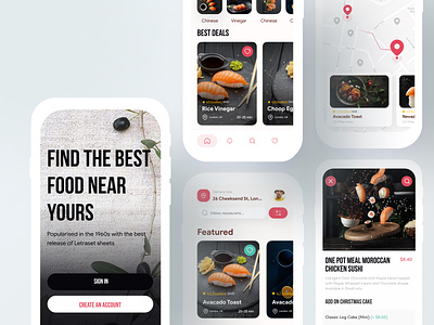 Food App UX/UI Case study android app screens app design app screens clean design clean interface clean mockup clean ui creative dribbble best shot elegant design graphic design ios app design mobile app ui mobile ui ui app uiux