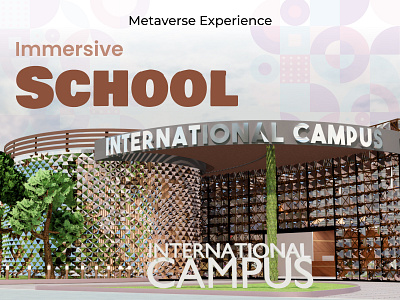 Immersive School in Metaverse 3d ar architecture augmented blender blender3d campus international metaverse school unity verse visual visual identity vr