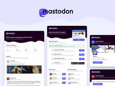 Mastodon Engagement Emails edm email email template loops mailchimp marketing marketing email mastodon non profit not for profit open source purple social social network tailwind transactional transactional email transactional emails