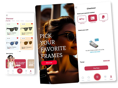 Women Online Glasses App Design animation app design figma modern design