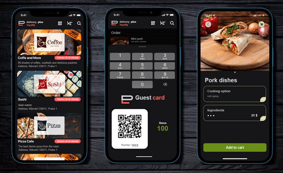 Mobile application for ready-made food delivery service animation branding design graphic design illustration logo prototyping ui ux vector
