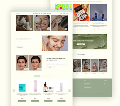 PureClow - Skincare Landing Page homepage landing landing page site ui ux webdesign website