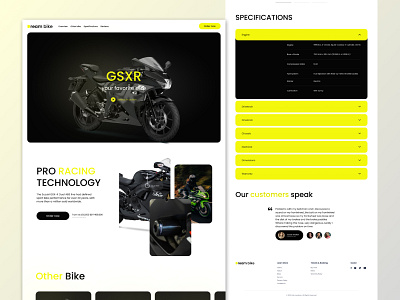 Sports bike website UI design bike branding design figma graphic design illustration logo sports bike ui userexperience userinterface ux websie