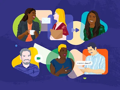 People at work 2d candidates hr illustration people work