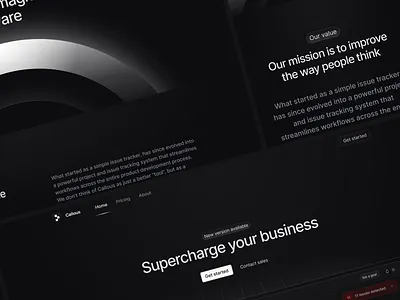 Callous / SaaS Marketing website template 🚀 darkmode landing page linear marketing modern saas
