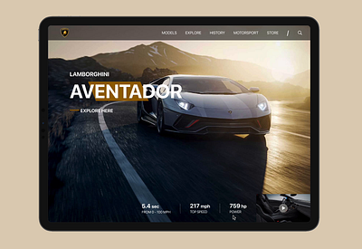 Website hero section animation animation cars design figma hero section interaction interaction design lamborghini motion design ui uiux user experience ux video website