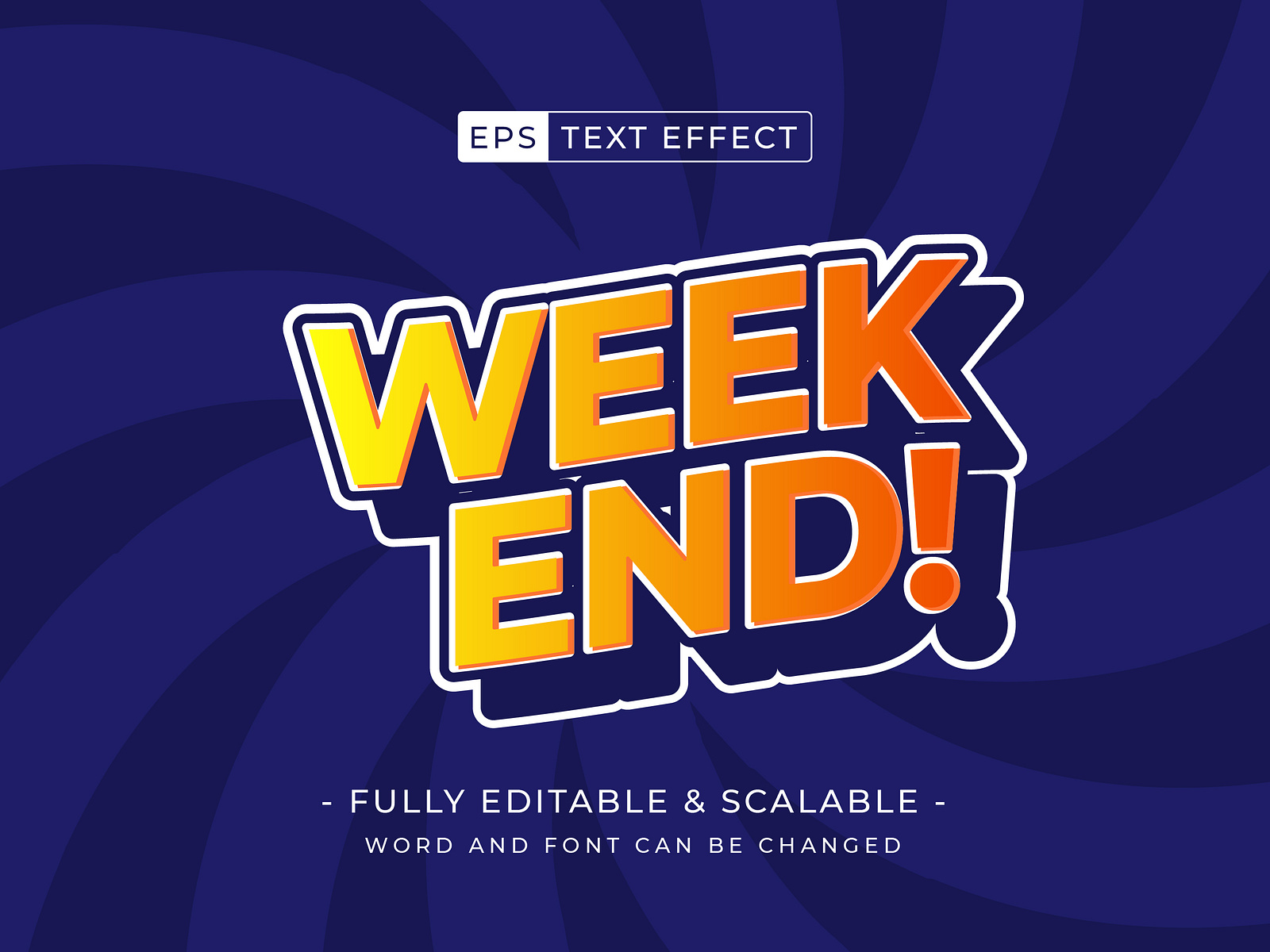 Weekend vector 3d text effect font editable text effect by ezabbie on ...