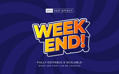 Weekend vector 3d text effect font editable text effect drip