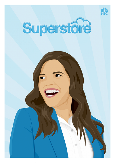 Superstore Portraits graphic illustration vector