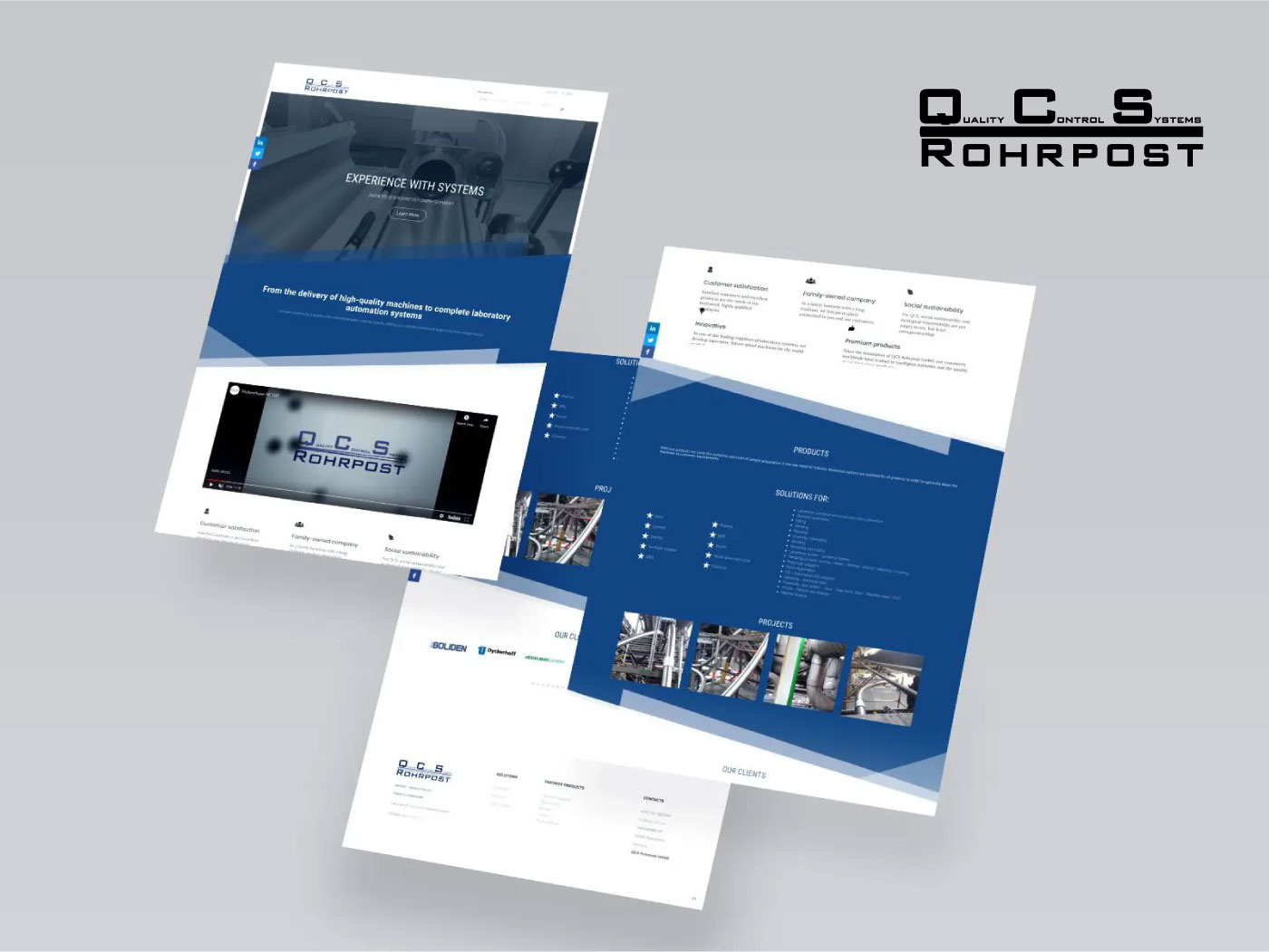 Case Study: QCS Rohrpost – Website ’19 catalog website graphic design photography ui user interface video web design website