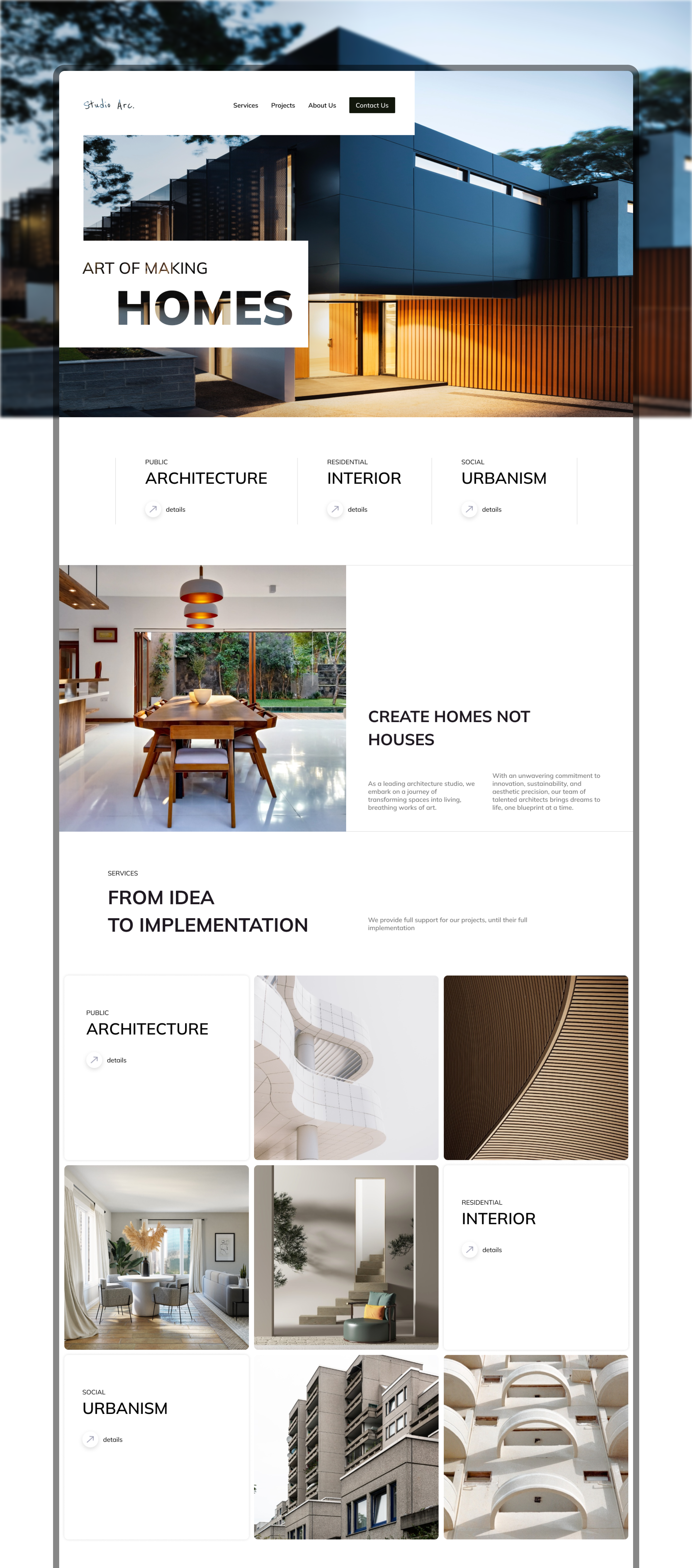 Architecture & Design Studio animation architecture branding design studio exterior graphic design interior landing page landing page design logo studio ui ui design ux design web design website design