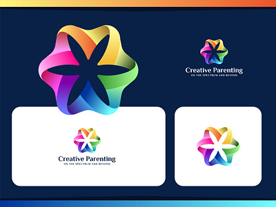 Creative Parenting logo 3d abstract abstract logo app brand brand identity branding colorfull creative logo flower logo graphic design icon logo logo design logo mark minimalist minimalist logo playfull software ui