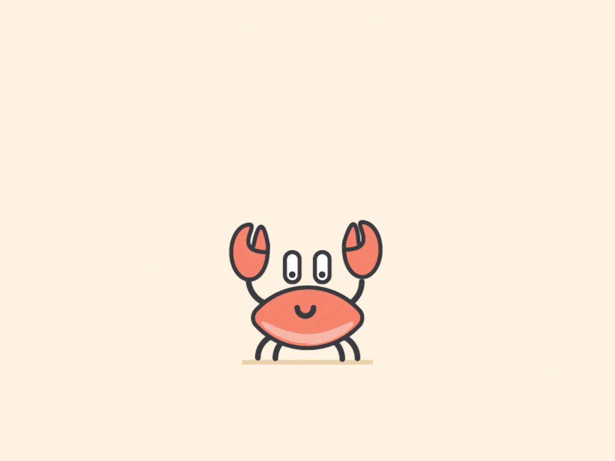 Tiny Crab - GIF adobe illustrator ae ae animation after effect animation crab cute cute crab illustration red crab small crab tiny crab vector