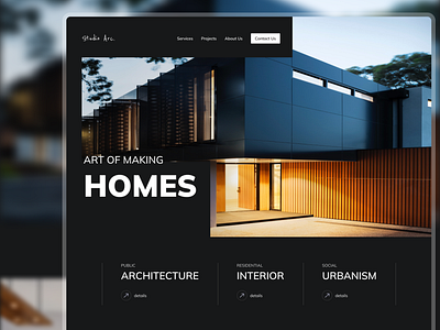 Architecture Studio Website Design 3d animation architecture branding design exterior graphic design hero page ideas illustration interior landing page logo motion graphics studio ui ui ux ux design web design website