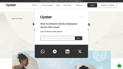 OysterHR web pop up concept ui ui design ux design website