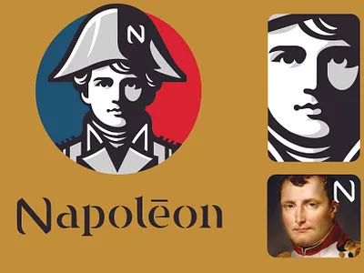 NAPOLEON bonaparte branding design emperor face france french graphic design history icon identity illustration logo marks movie napoleon paris symbol ui