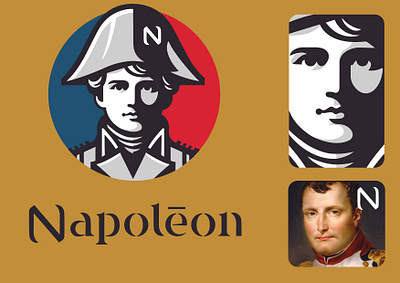 NAPOLEON bonaparte branding design emperor face france french graphic design history icon identity illustration logo marks movie napoleon paris symbol ui