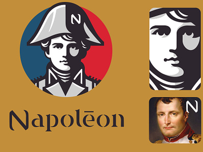 NAPOLEON bonaparte branding design emperor face france french graphic design history icon identity illustration logo marks movie napoleon paris symbol ui
