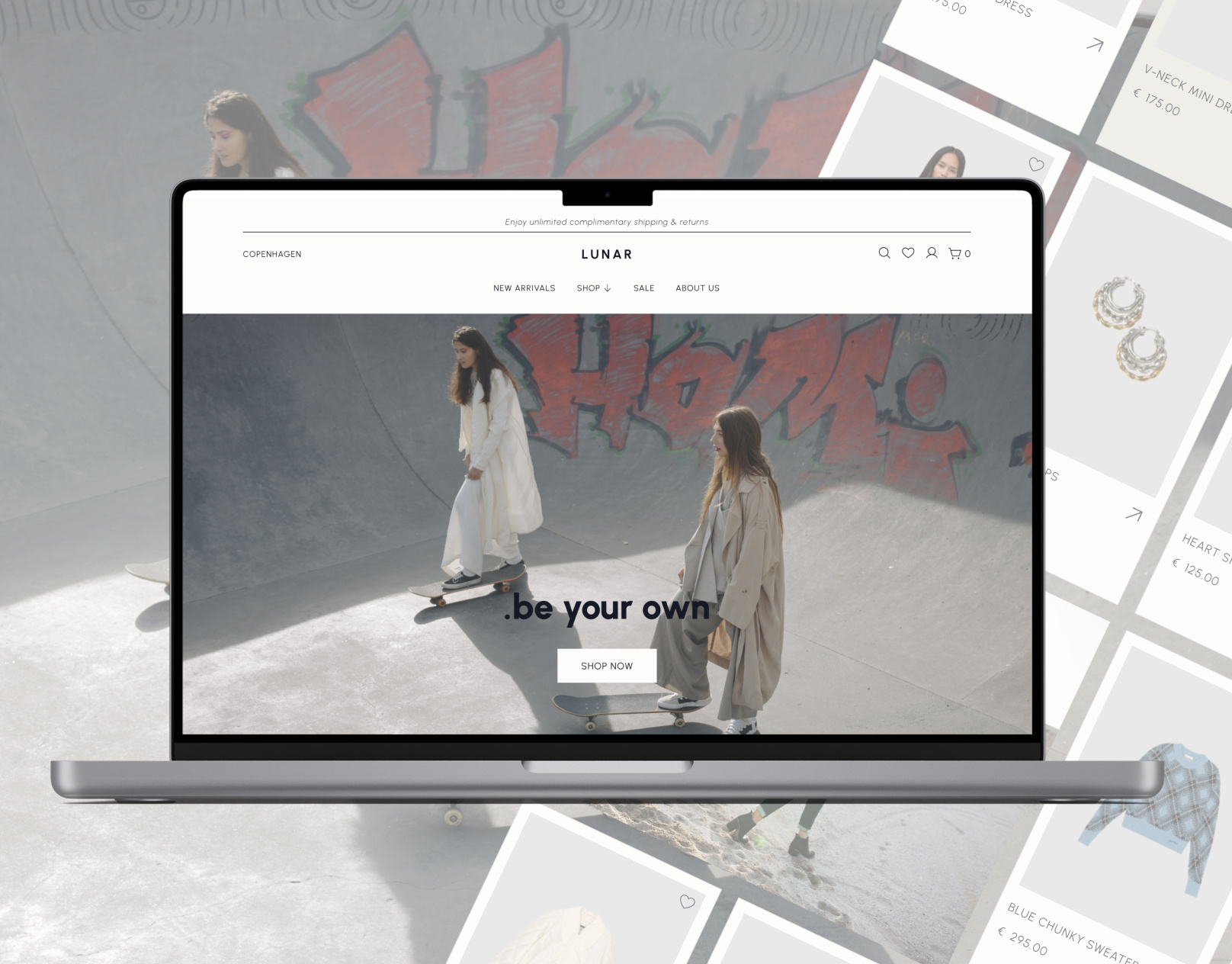 E-commerce Website | Landing Page | Fashion | LUNAR clothing e commerce e commerce website fashion figma landing page landing page design mobile responsive ui ui design ux website website design