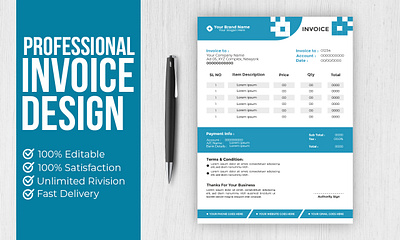 Invoice Design branding corporate identity fillable pdf forms graphic design graphics design invoice design invoice template layout letterhead modern print stationary vector xero invoice