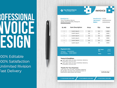 Invoice Design branding corporate identity fillable pdf forms graphic design graphics design invoice design invoice template layout letterhead modern print stationary vector xero invoice