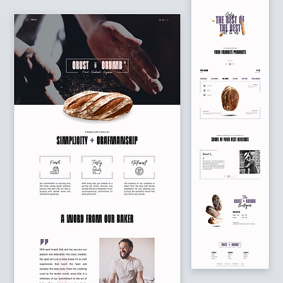 Crust+Crumb - A French Bakery bakery baking bread clean concept food landing page layout minimal shop ui uidesign web webdesign website