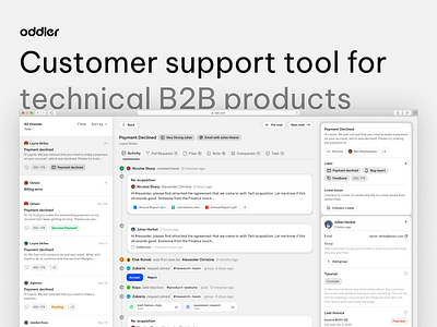 Oddler - Customer support tool for technical B2B product b2bproduct dev tool ui hiring agency hiring designer hiring senior designer hiring uiux pandox pandox agency pandox.ui ui uib2b product uidesign uiplatform uiux uiux agency uiux platform uiux webdesign